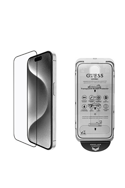 Guess iPhone 16 Pro Guess Lisanslı Temperli Cam Ekran Koruyucu Kolay Kurulum ...