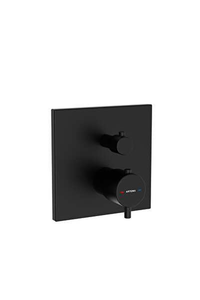 Artema صنبور دش ثرموستاتي مخفي من Root Square A4335836، أسود غير لامع