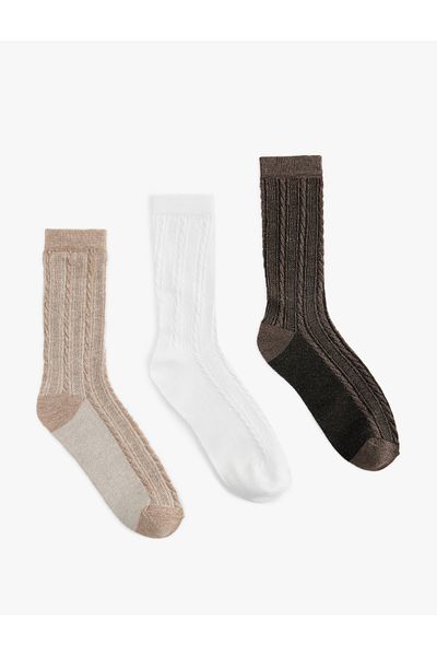 Koton Textured 3-Piece Socks Set