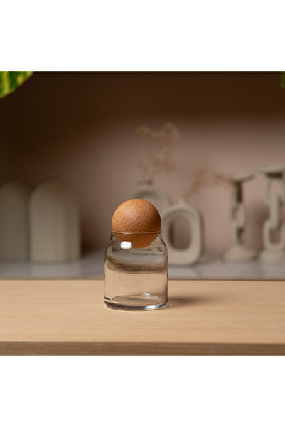 MİEN برطمان صغير بغطاء كروي خشبي