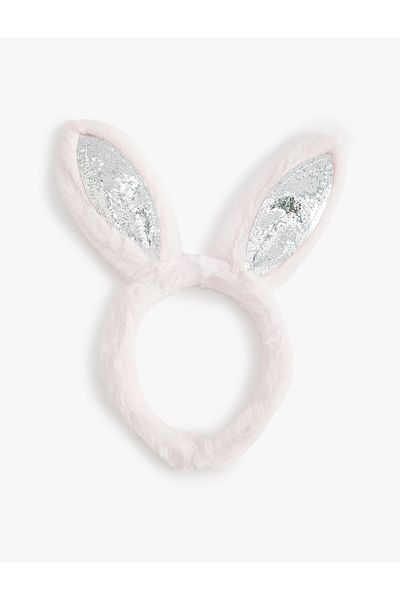 Koton Sequined Plush Crown - Rabbit Ear Applique Detailed