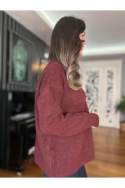 Atelier Derin Pulover de lână roșu Claret