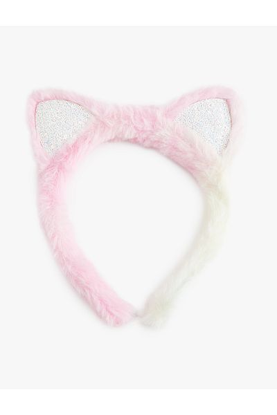 Koton Sequined Plush Crown Ear - Applique Detailed