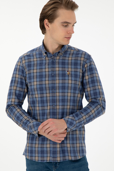 U.S. Polo Assn. Erkek Saks Uzun Kollu Gömlek 50296811-VR045