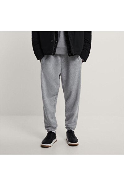 FİTGO Чоловічі спортивні штани з бавовняною підкладкою та сірими гумовими манжетами
