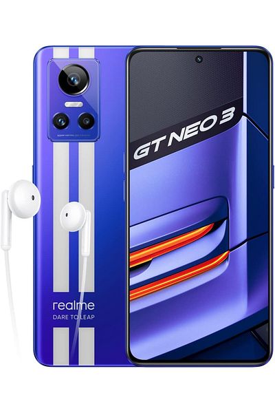 realme GT Neo 3 80W Dual-SIM 256GB ROM + 8GB RAM 5G (Nitro Blue) - International Version