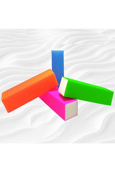 Clariss Claris Nail Polishing Cube File Colorful 4 Pieces C - 47018