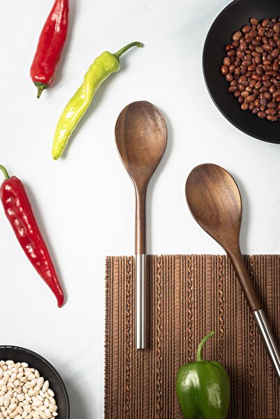 EWs Acacia 2-Piece Serving Spoon & Presentation Spoon & Salad Serving Set