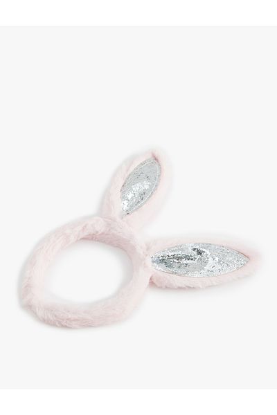 Koton Sequined Plush Crown - Rabbit Ear Applique Detailed