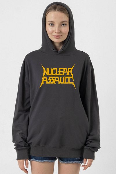 Tshirthane Nuclear Assault Letter - Smoked Women's Hoodie 2Ip