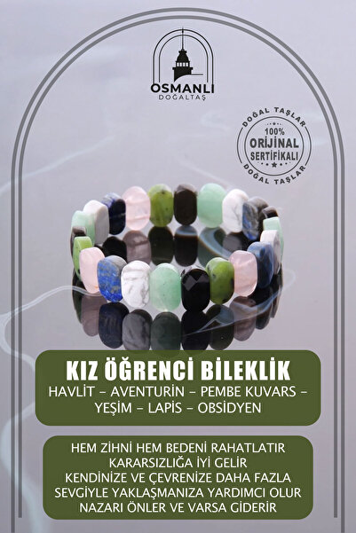 OSMANLI DOĞAL TAŞ سوار تلميذة رولكس-هافليت-افينتورين-وردي كوارتز-يشم-لابيس-حج...