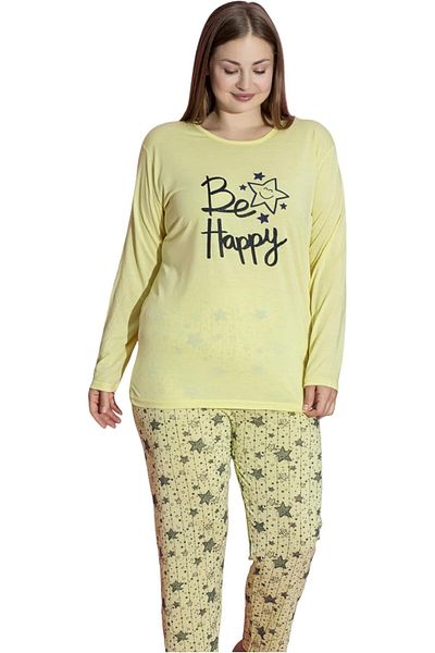 Muka طقم بيجامة نسائي كبير الحجم مكون من تي شيرت وبنطلون بأكمام طويلة مقاس 3XL-5XL ملابس منزلية ملابس نوم