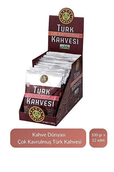 Kahve Dünyası Kahve Dünyası Çok Kavrulmuş Türk Kahvesi 100 gr x 12 Adet
