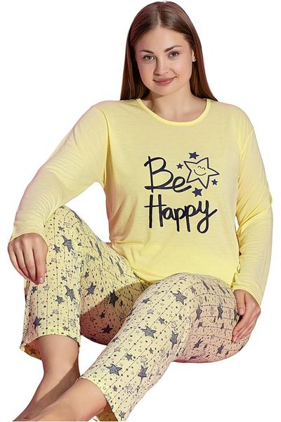 Muka طقم بيجامة نسائي كبير الحجم مكون من تي شيرت وبنطلون بأكمام طويلة مقاس 3XL-5XL ملابس منزلية ملابس نوم
