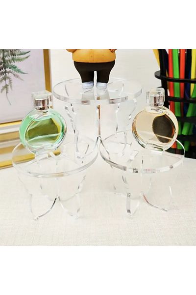 Pleksi Marketi 4 τμχ Clear Acrylic Desktop Organizer - Διακοσμητική και λειτουργική βάση στήλης πεταλούδας