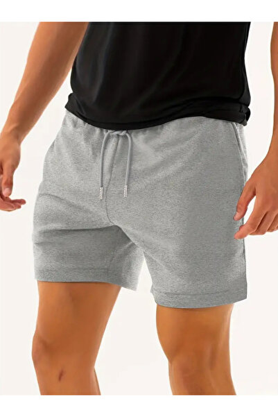 CAONNES Pantaloni scurți casual de vară, gri, de culoare uni, rezistenți la t...