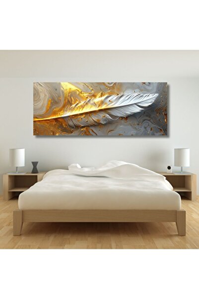 TRADE AYS Golden Feather Kanvas Tablo