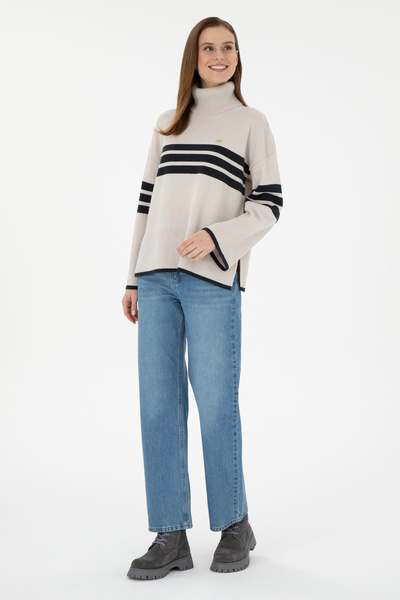 U.S. Polo Assn. Kadın Taş Boğazlı Kazak 50297109-VR049