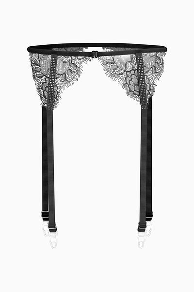 Wonna Lace Garter with Stone Stripe Detail - Fashion - 2575 - Black