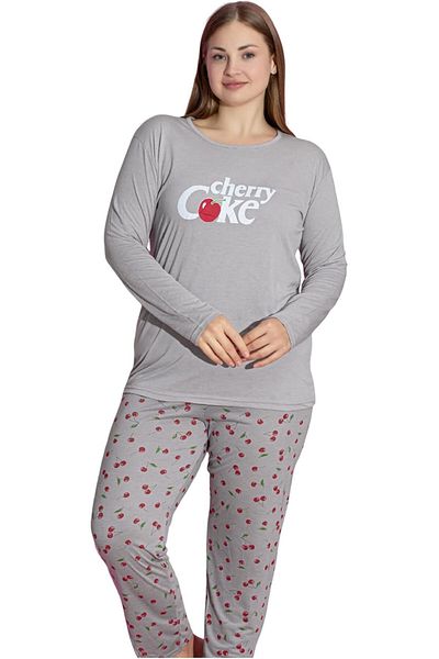 Muka Women's Plus Pajama Set Full Sleeve T-Shirt & Pants 3XL-5XL Homewear Sleepwear