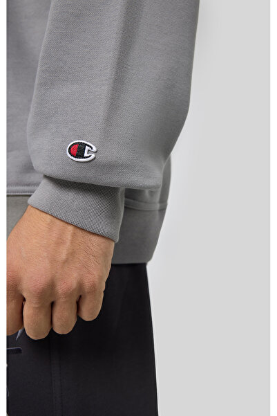 Champion Script Shop Crewneck Sweatshirt Gri Erkek Sweatshirt-220275-ES072