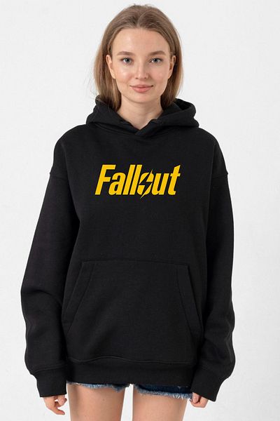 Tshirthane Black Fallout Letter - Women's 3Ip Hoodie