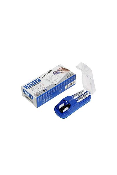 doms Magnetic White Board Duster with 2 White Board Marker Pens