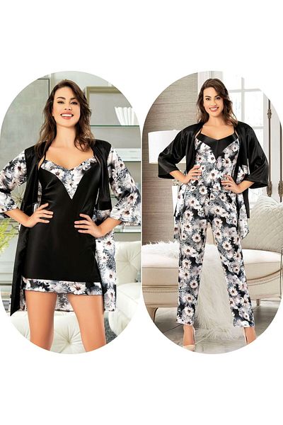 FAAL Satin (costum de cămașă de noapte, costum de pijama) Set de 5 zestre de mireasă