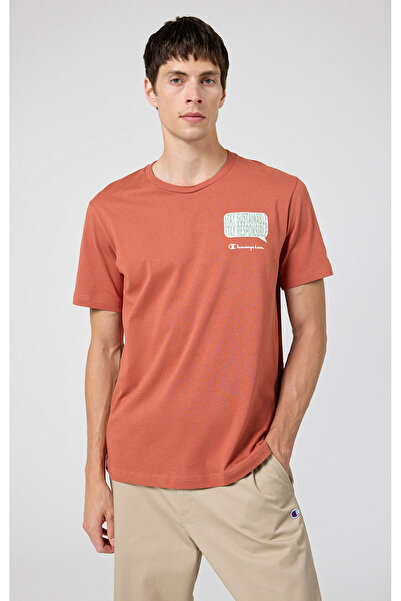 Champion Eco Future Crewneck Tişört Organik Pamuk Turuncu Erkek Tişört -219146-MS075