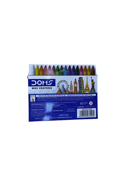 doms Extra Long Wax Crayons Set of 16 Shades