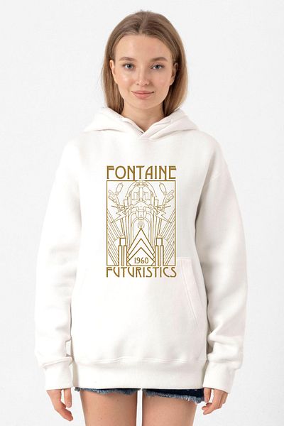 Tshirthane Bioshock Fontaine Futuristics White Women's 3Ip Hooded Sweatshirt