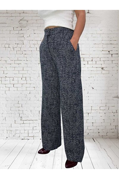 Valarmour Lacivert Likralı Jakarlı Tüvit Pantolon