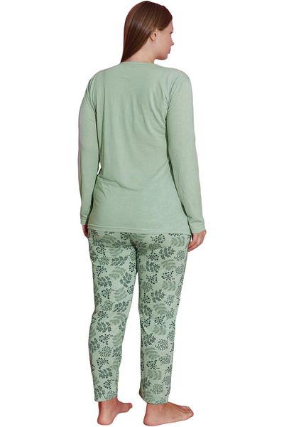 Muka Women's Plus Pajama Set Full Sleeve T-Shirt & Pants 3XL-5XL Homewear Sleepwear