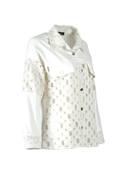 Ysatis Біла сорочка з візерунком, довгими рукавами та коміром - 24241000114