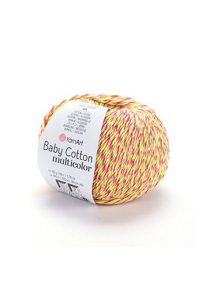 Yarnart Baby Cotton Multicolor Marbled Hand Knitted Rope Marbled-5215