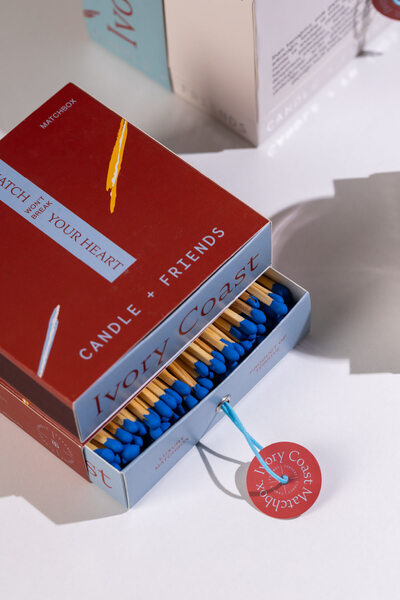 Candle and Friends No.2 Ivory Coast Mavi Uçlu Uzun Kibrit Kutusu
