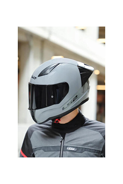 LS2 Rapid 2 Full Face Motosiklet Kaskı Siyah Vizör - Yarış Spoiler Nardo Gri