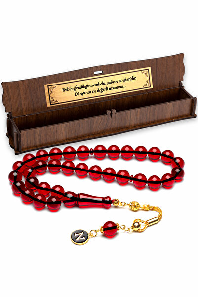 OTTOTESBİH Men's Silver Tassel Fire Amber Rosary