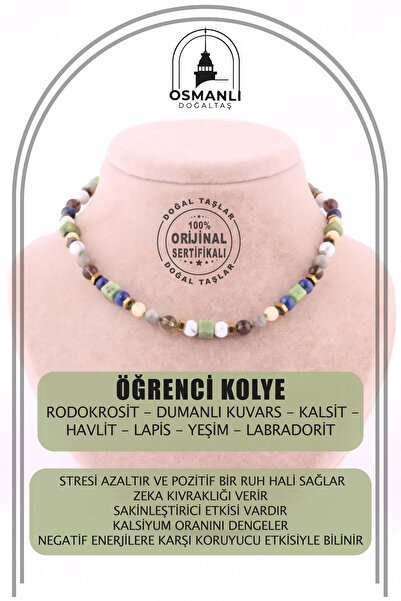 OSMANLI DOĞAL TAŞ Sertifikalı Rodokrosit-dumanlı Kuvars-kalsit-havlit-lapis-y...