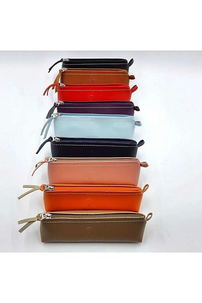 Südor Mona Lisa Soft Leather Stylish Triangle Pen Holder Orange