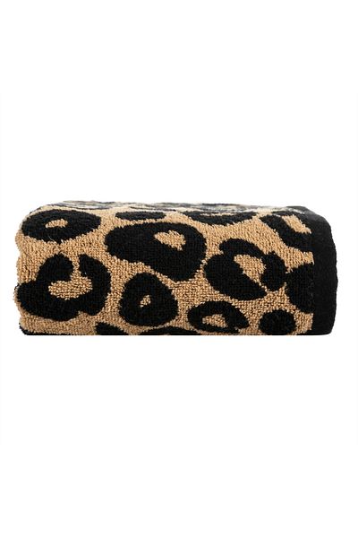 Mudo Home Benedict Beige Leopard Patterned Face Towel - 50x80
