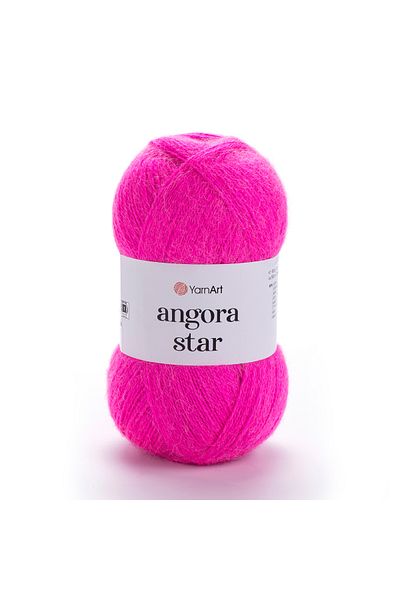 Yarnart Ροζ Angora Star Knitting Yarn - Highlighter, Φόρεμα-174