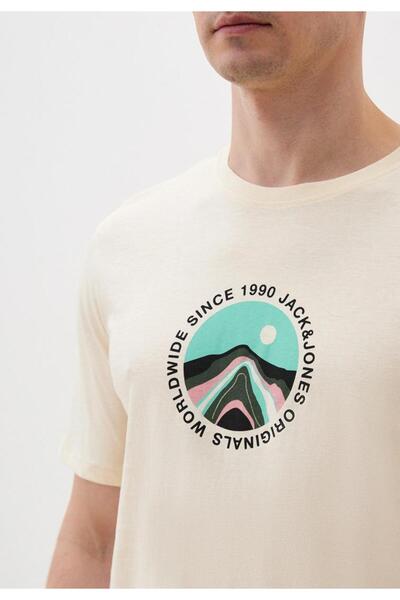 Jack & Jones JACK&JONES 12255640 З НАДПИсом НА ПРИНТІ КРУГЛИЙ ВИРІЗ КОРОТКИЙ РУКАВ ФУТБОЛКА