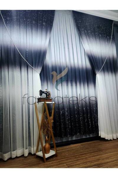 farbateks Olympos Grey Silver Anthracite Laced Color New Fashion Right/Left Tooling Tulle Background Curtain