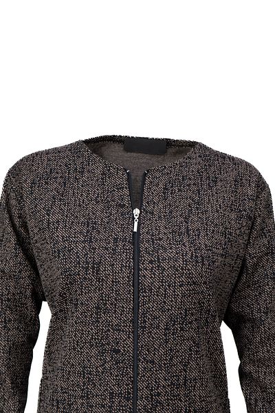 Oppland Cardigan lung de iarnă pentru femei Mother - bumbac, fermoar, decolteu în V, buzunare duble, model Jasmine cu Lycra