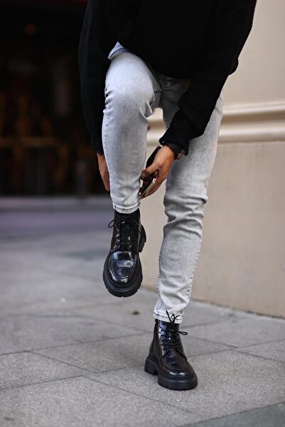 Serhat Özköroğlu Μαύρες μπότες Δερμάτινο Μαύρες