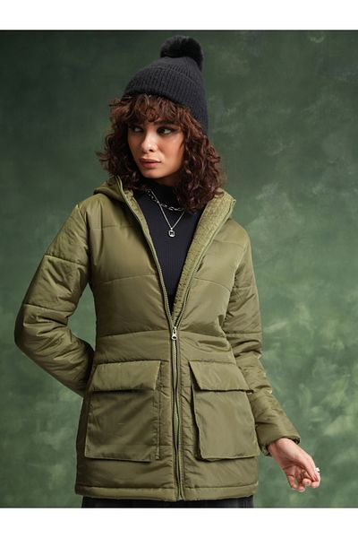 Tokyo Talkies By Styli Hooded Longline Padded Jacket