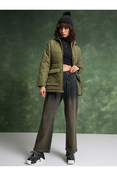 Tokyo Talkies By Styli Hooded Longline Padded Jacket