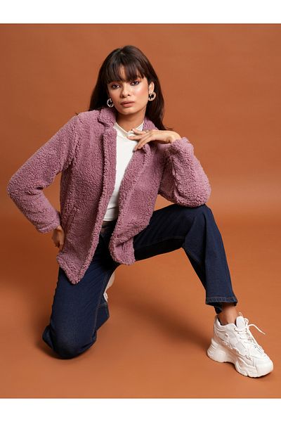 Tokyo Talkies By Styli Collared Long Sleeve Bomber Jacket