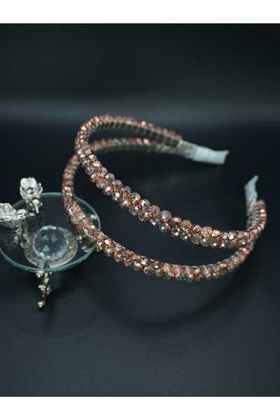 gelinmz Coroană dublă de mireasă din cristal – Potrivită pentru nunți și logo...